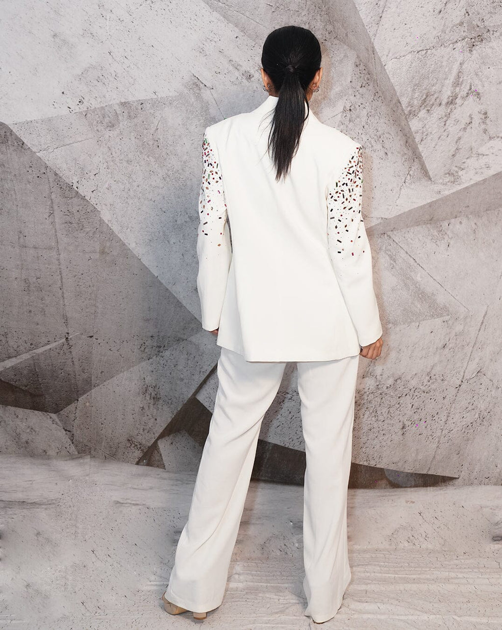 The Colourful Ivory Blazer Set