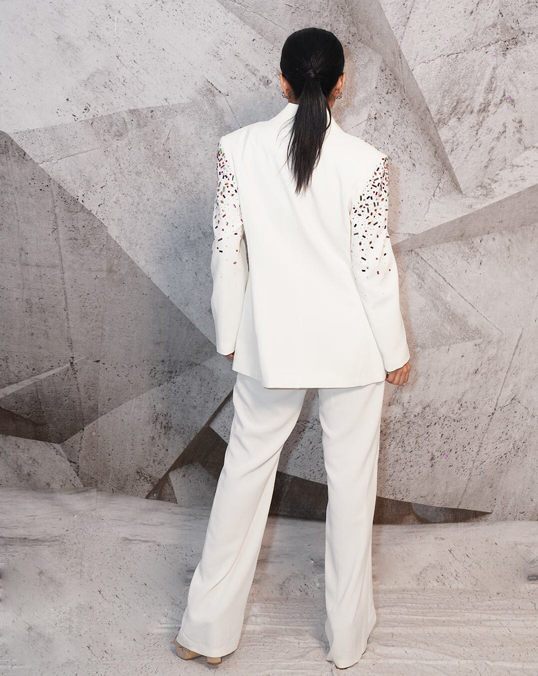 The Colourful Ivory Blazer Set