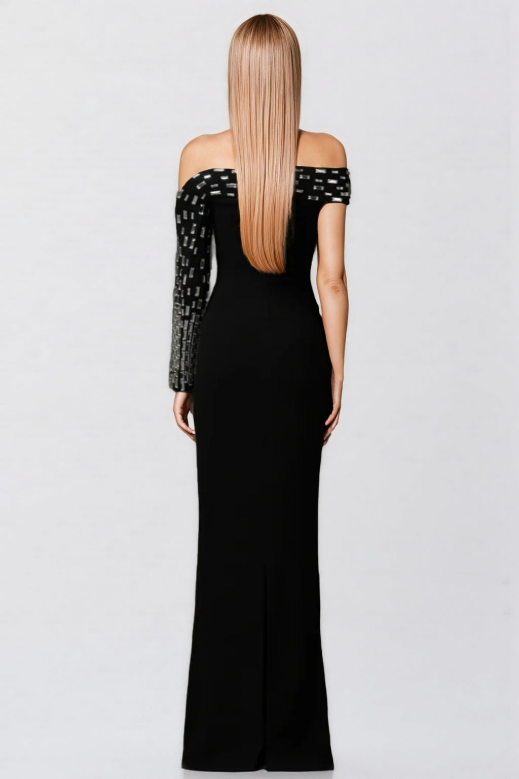 Wyran Diamond Black Bandage Maxi Dress