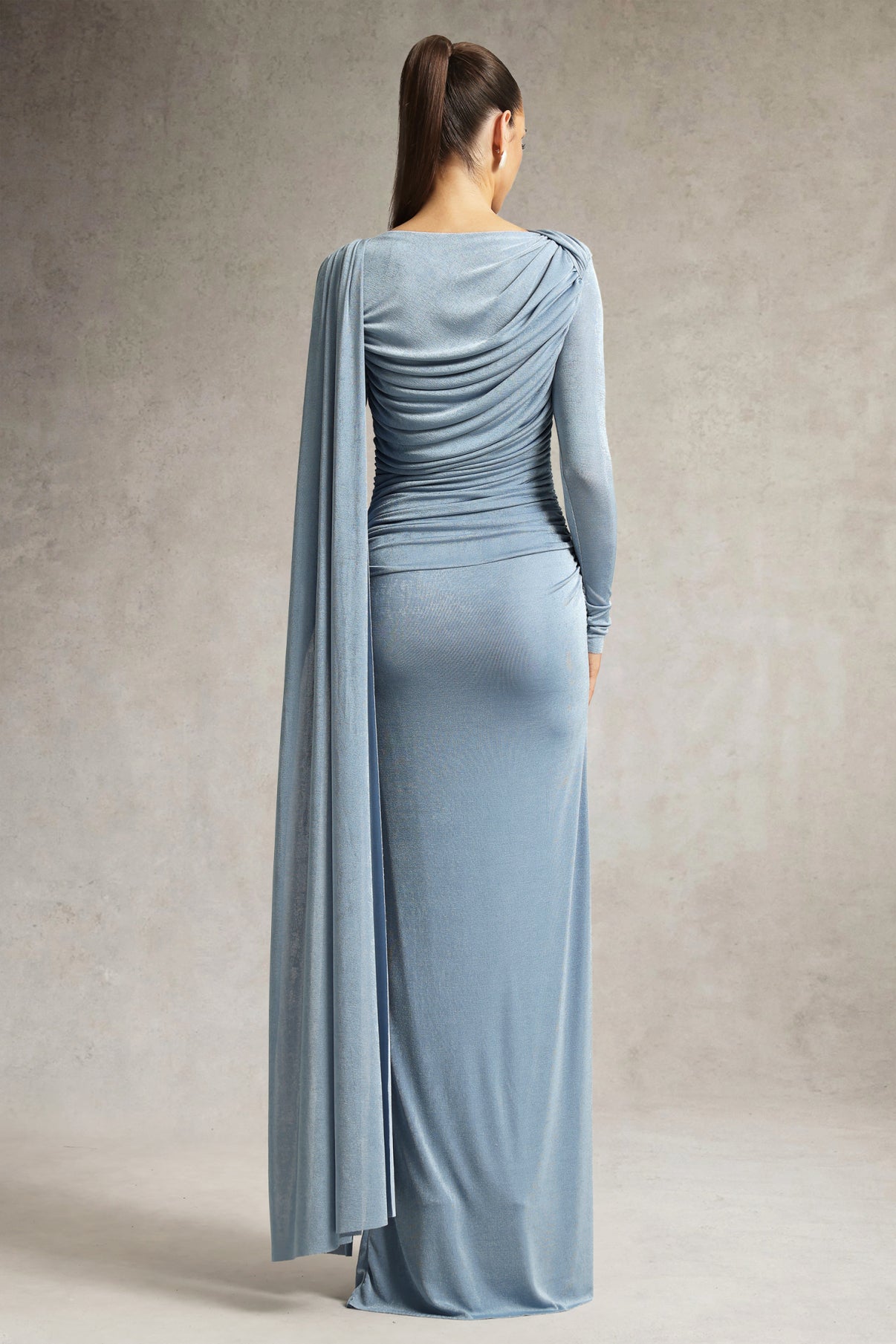 Hanayo Ruched Long Sleeve Maxi Dress