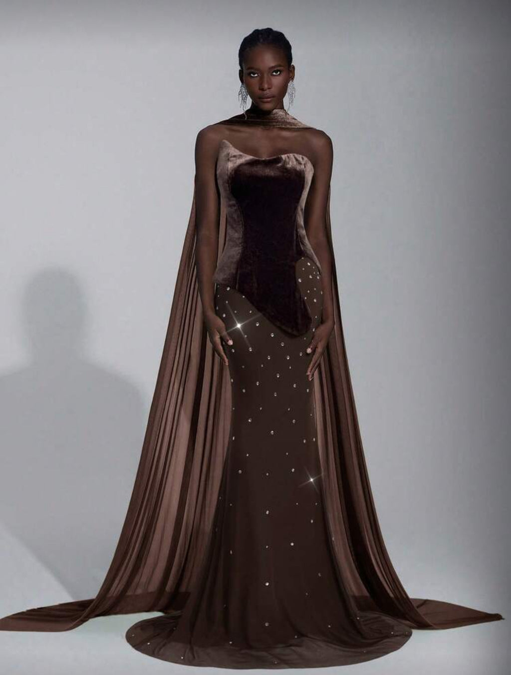 Eli Elegant Velvet Heavily Embellished Dress