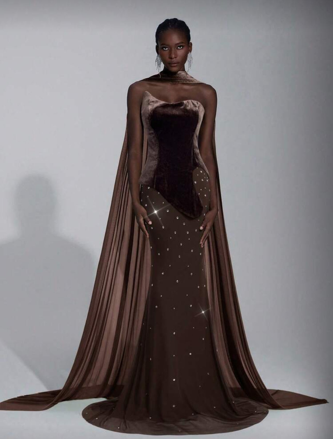 Eli Elegant Velvet Heavily Embellished Dress