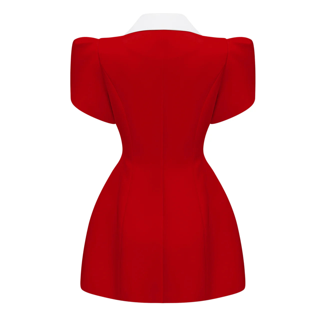 Acharya Red Shawl Lapel Mini Dress