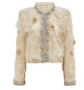 Liane semi-sheer flower beaded organza light luxury jacket