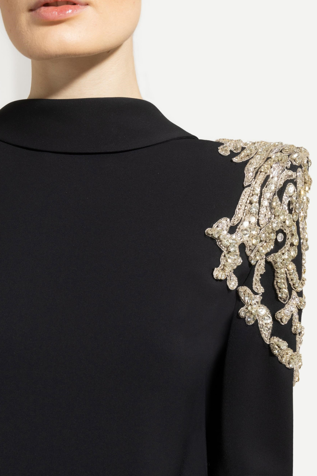 Lidia Black Open Back Embellished Maxi Dress