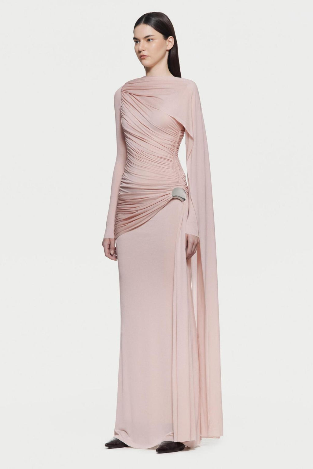 Hanayo Ruched Long Sleeve Maxi Dress