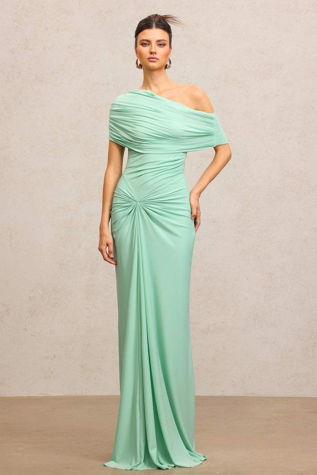 Venia Sleeveless Folds Maxi Dress
