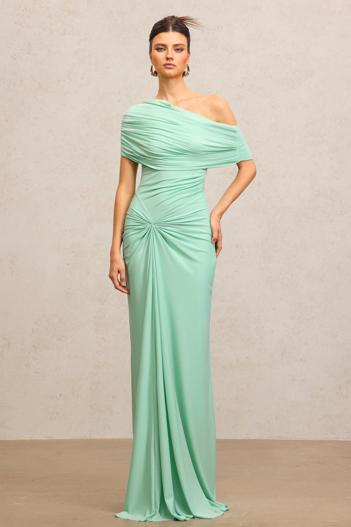 Venia Sleeveless Folds Maxi Dress