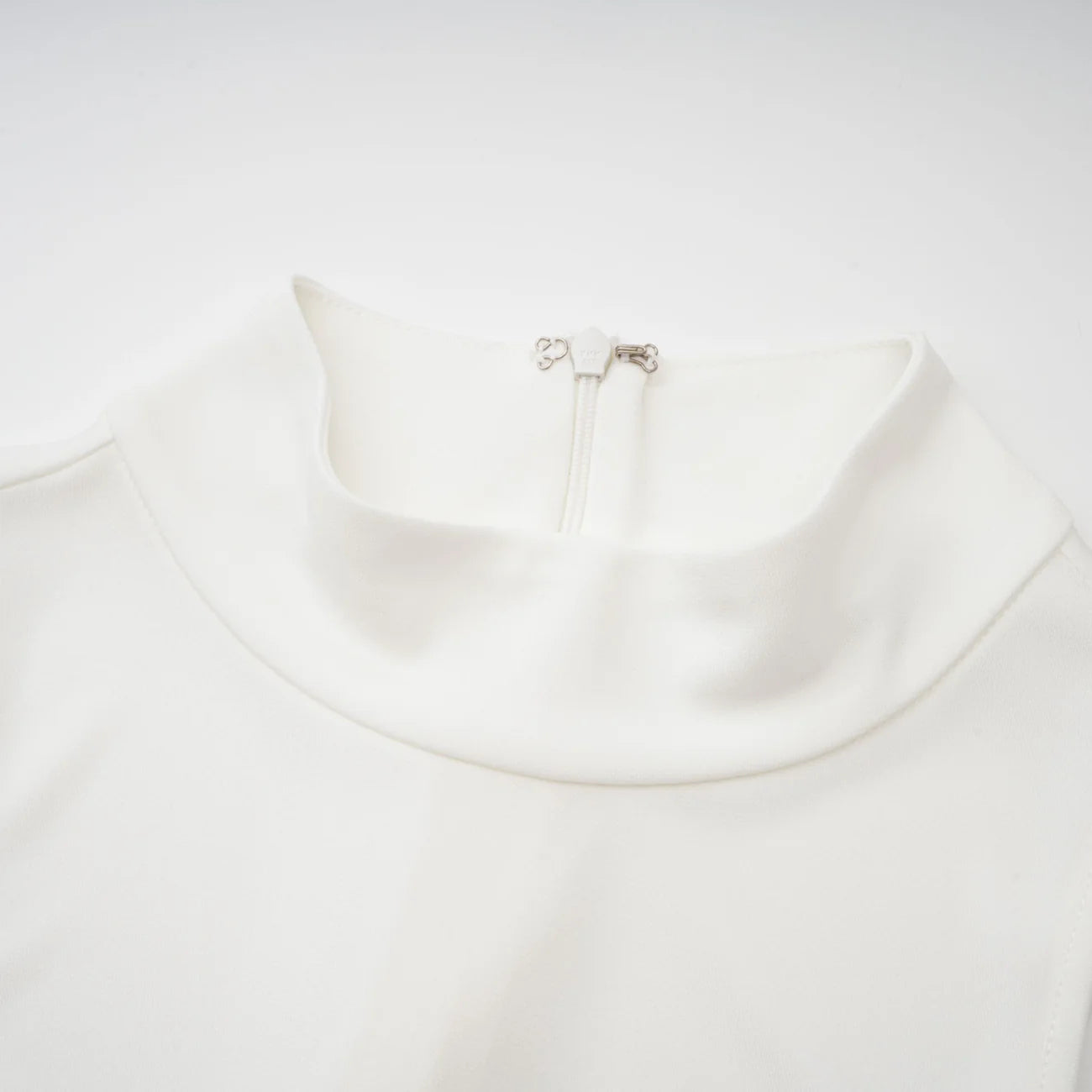 Mystérieuse White Turtleneck Draped Maxi Dress