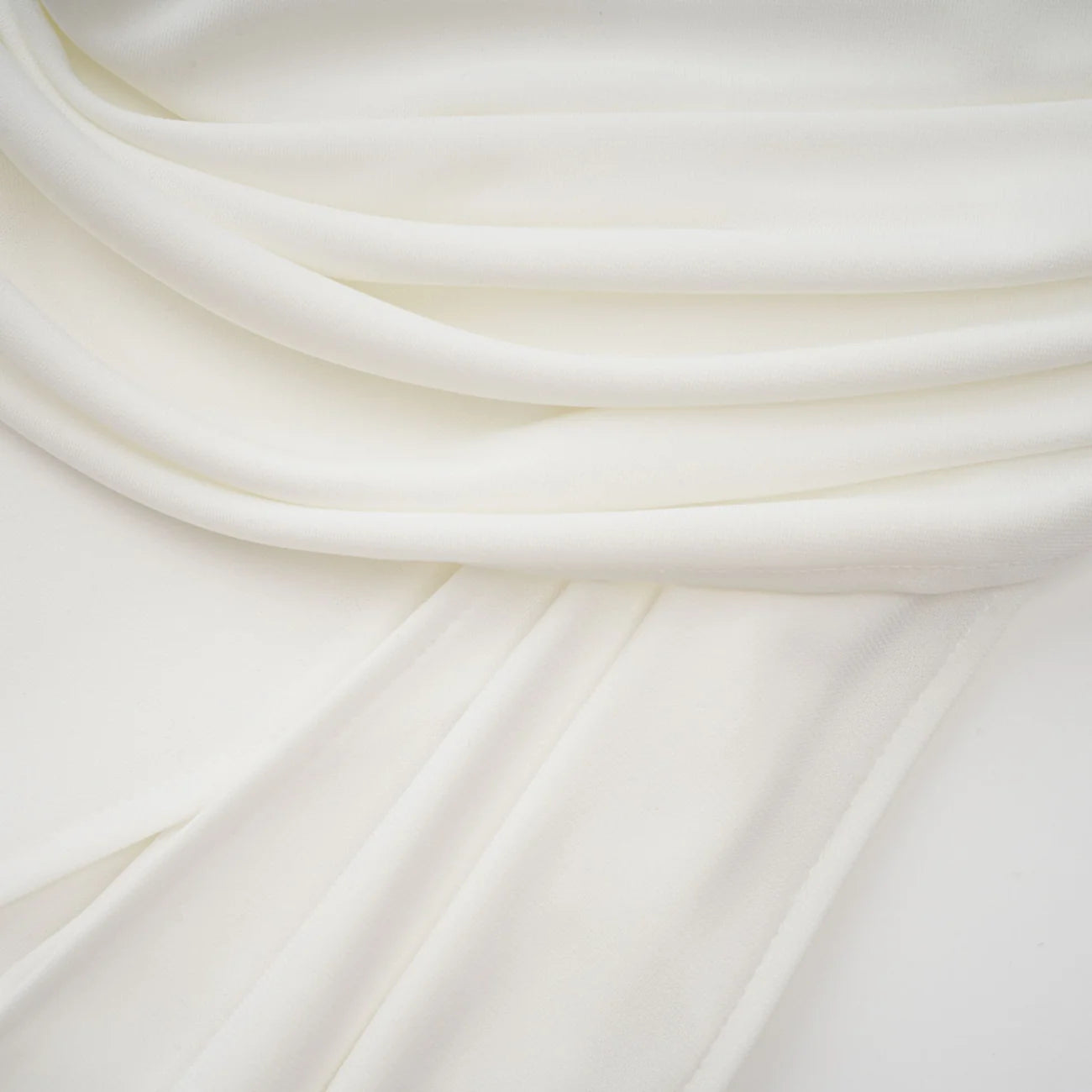 Mystérieuse White Turtleneck Draped Maxi Dress
