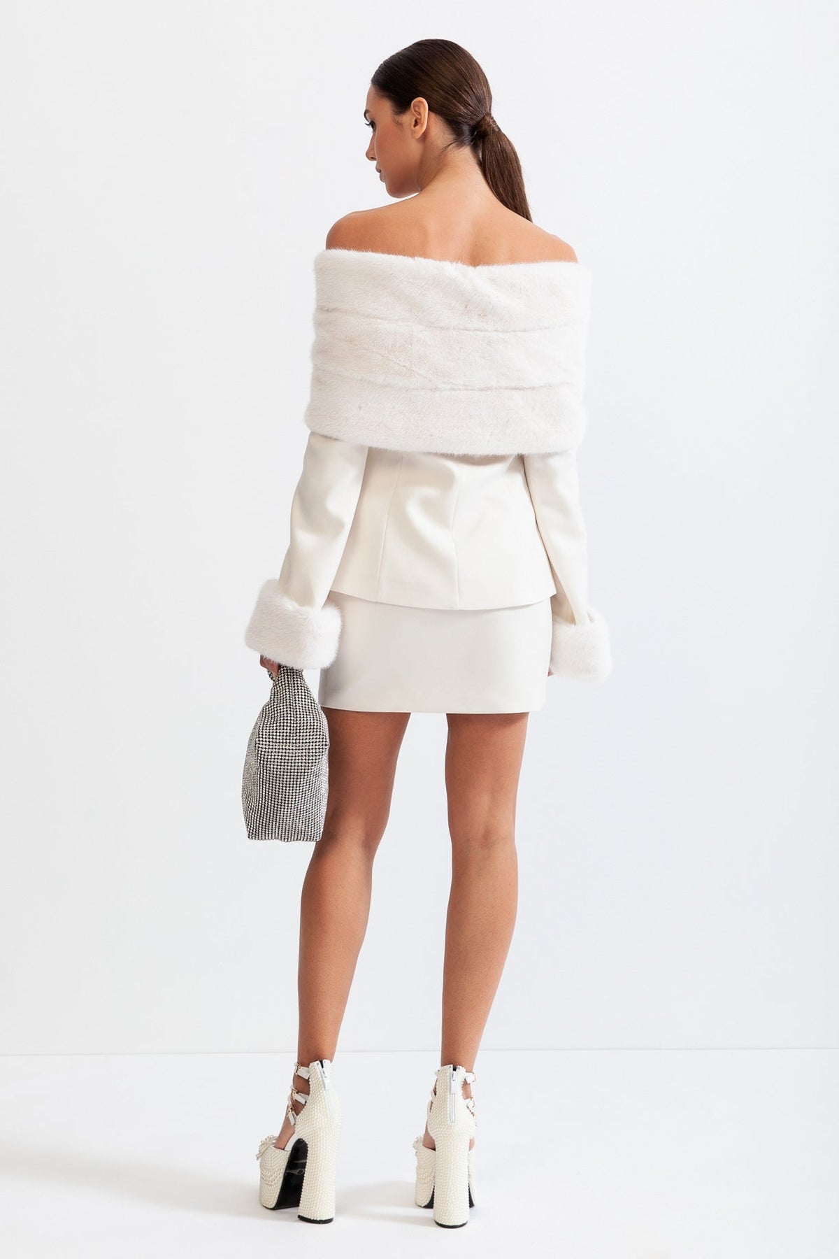 MANETTE Off The Shoulder Co-Ord with Faux Fur