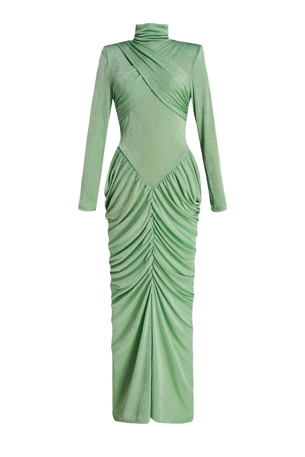 Farjana High Neck Ruch Maxi Dress