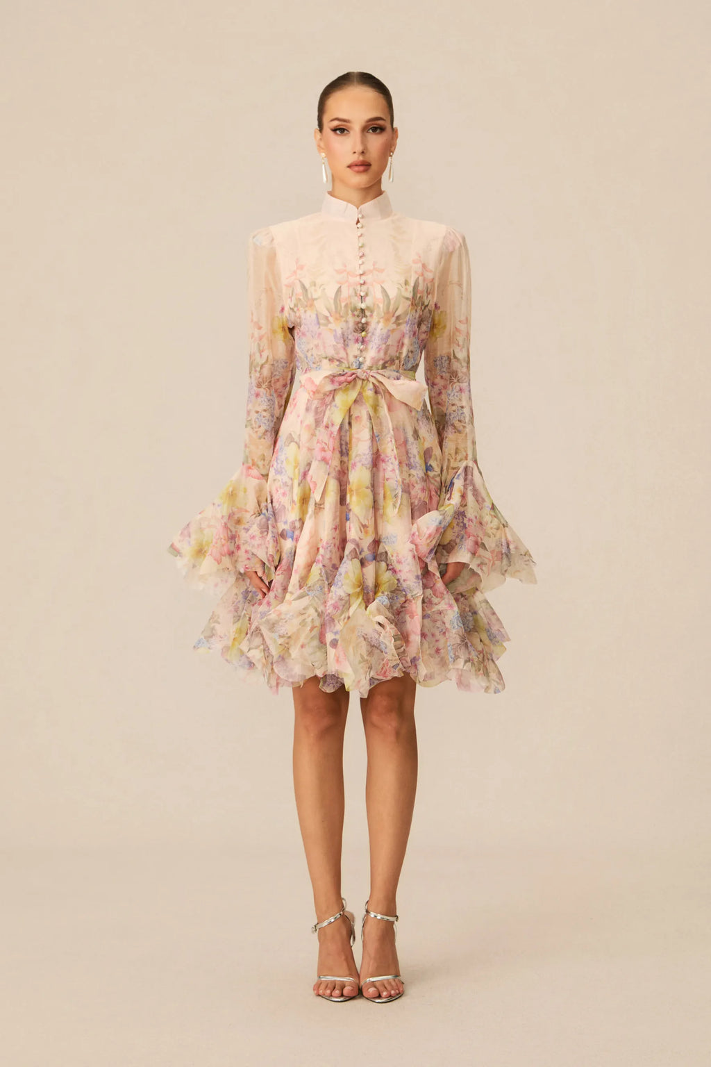 Lana Floral Print Flared Mini Dress