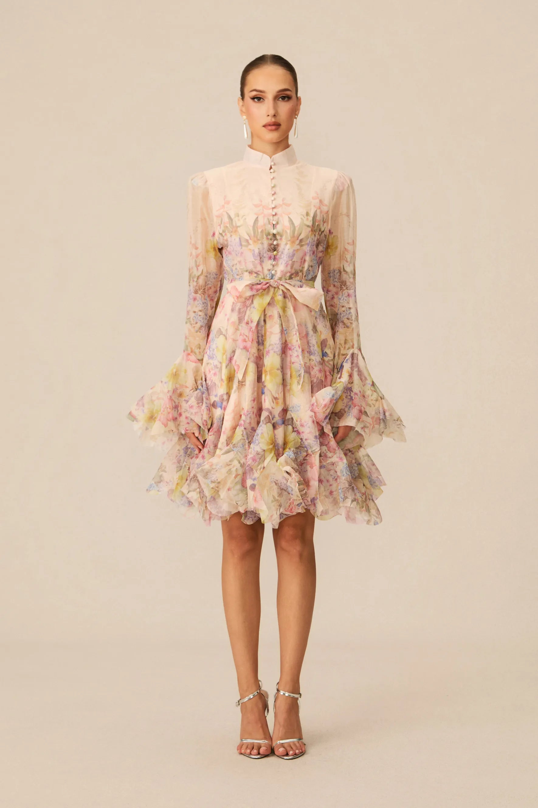 Lana Floral Print Flared Mini Dress