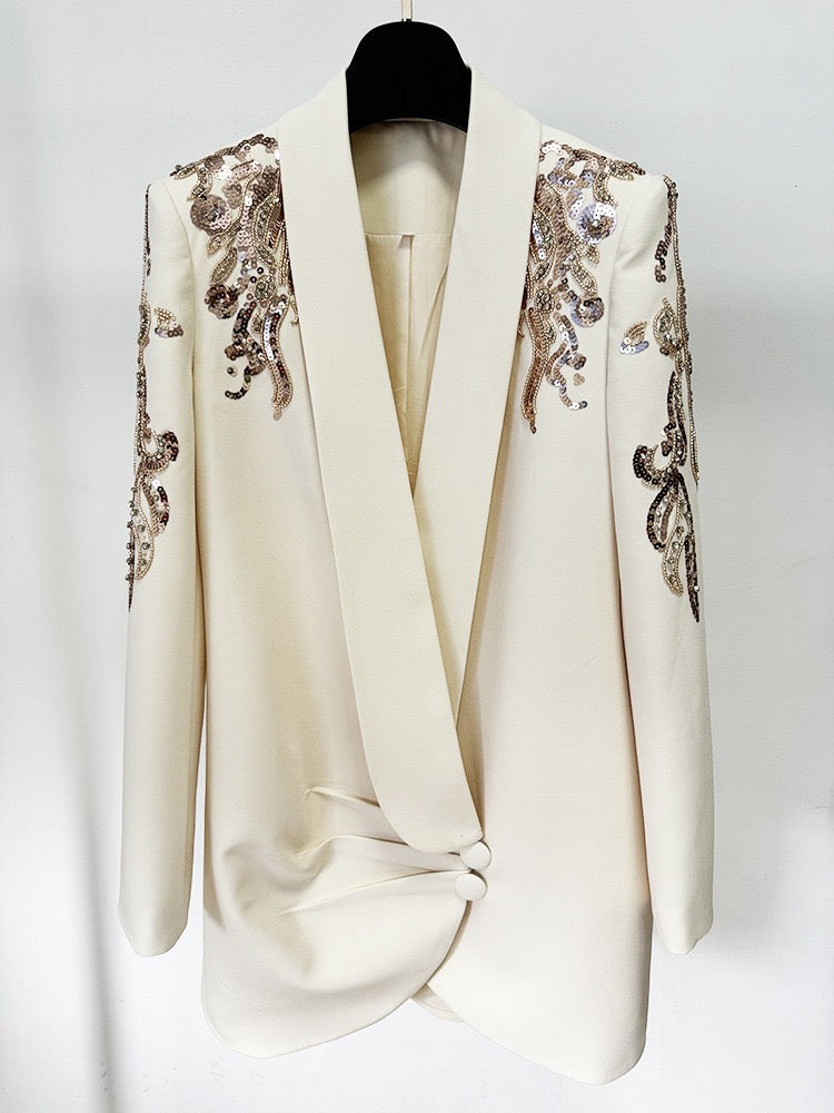 Éléna Embellished Sequined Blazer Dress