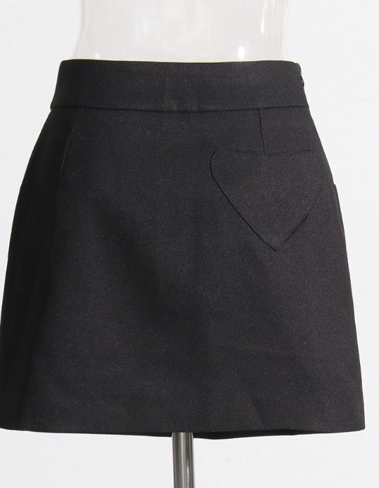 Priscilla Jacket Heart Pocket Skirt Set