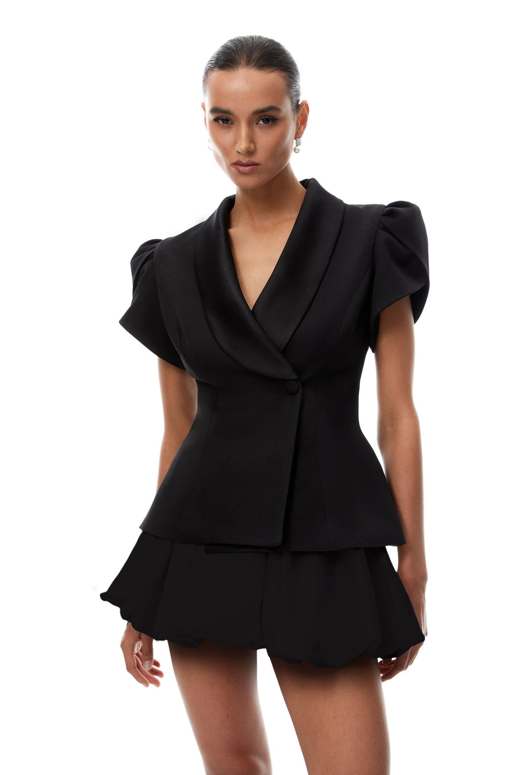 Acharya Color Block Blouse & Bubble Skirt Set