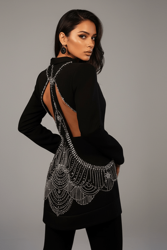 Averis Rhinestone Blazer & Pants Set