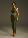 Landri Halterneck Crystal Bandage Skirt Set