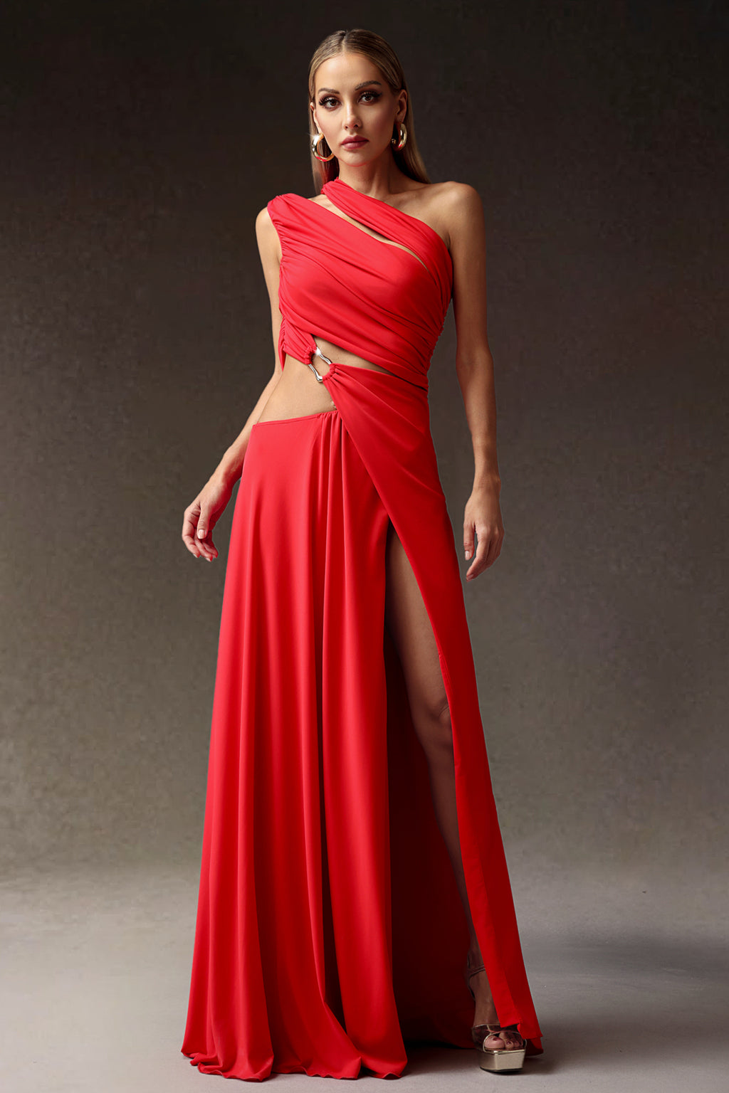 High Slit Hollowed-out Maxi Dress