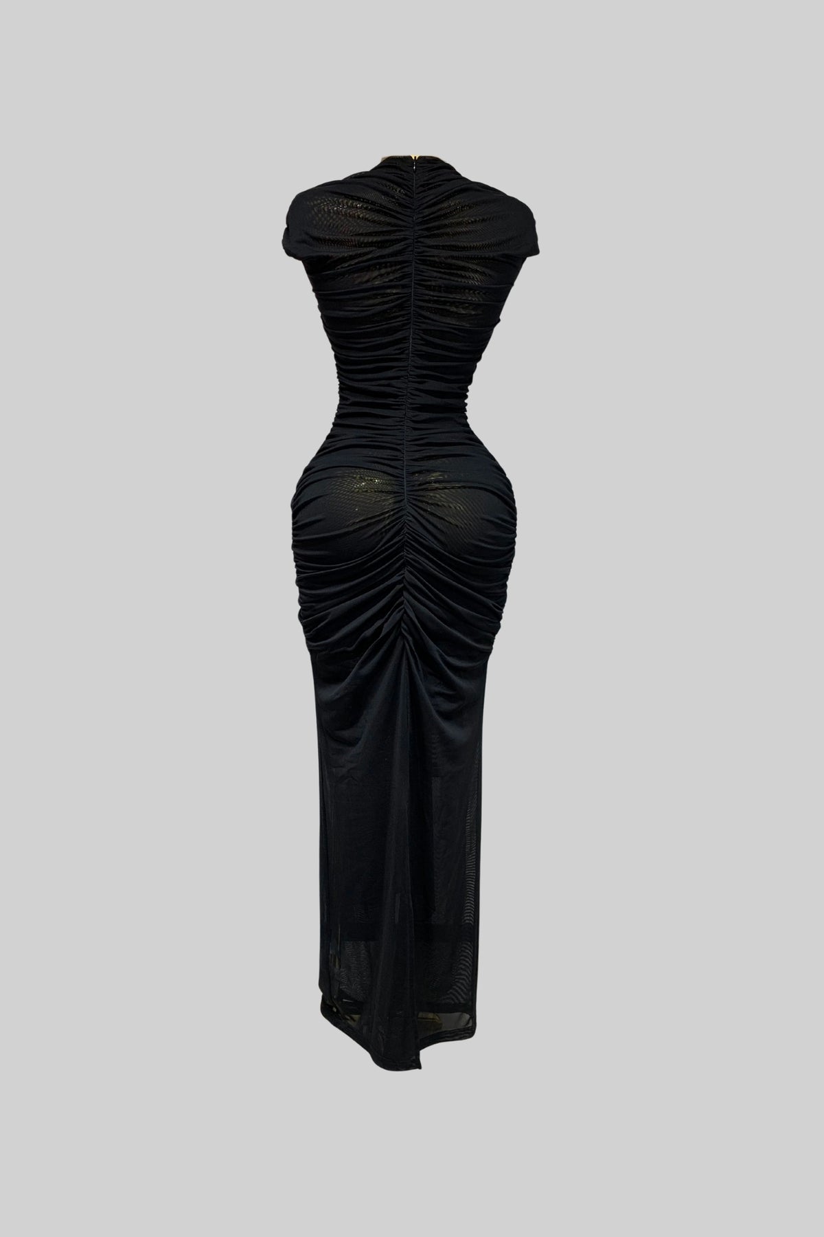DRAPED CUT-OUT GOWN WITH GATHERED DETAILING