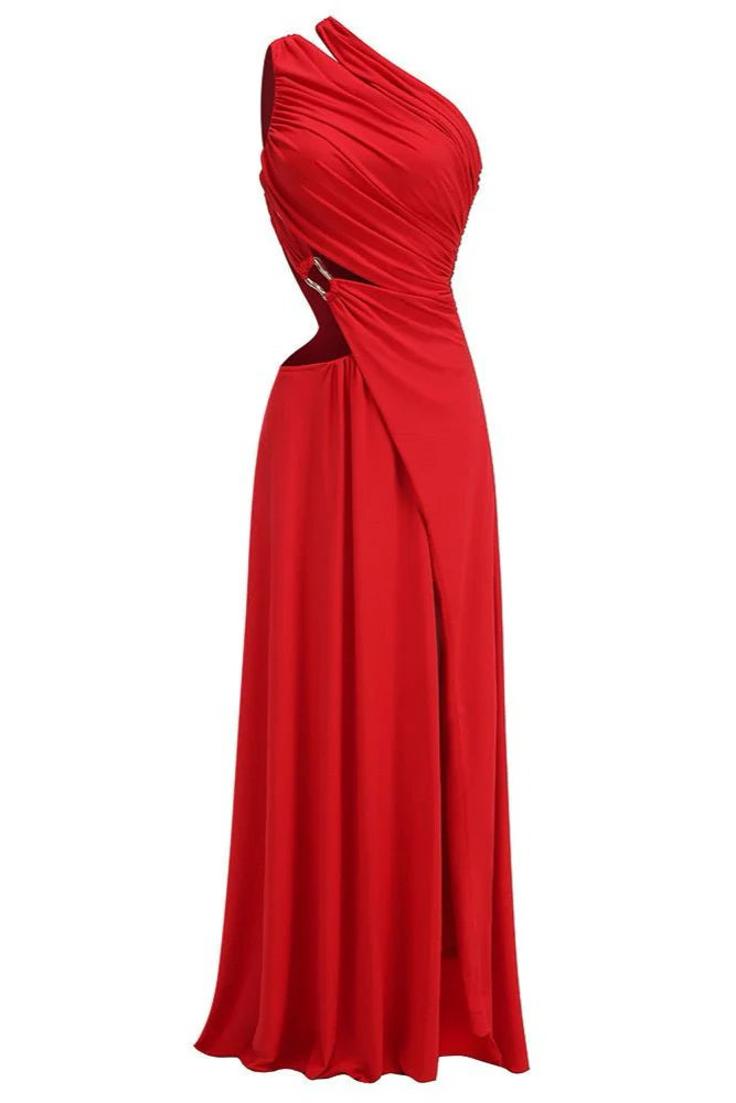 High Slit Hollowed-out Maxi Dress