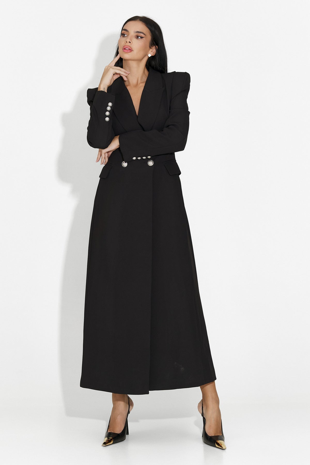 ELEGANT BLACK ILISHA BOGAS LADIES COAT