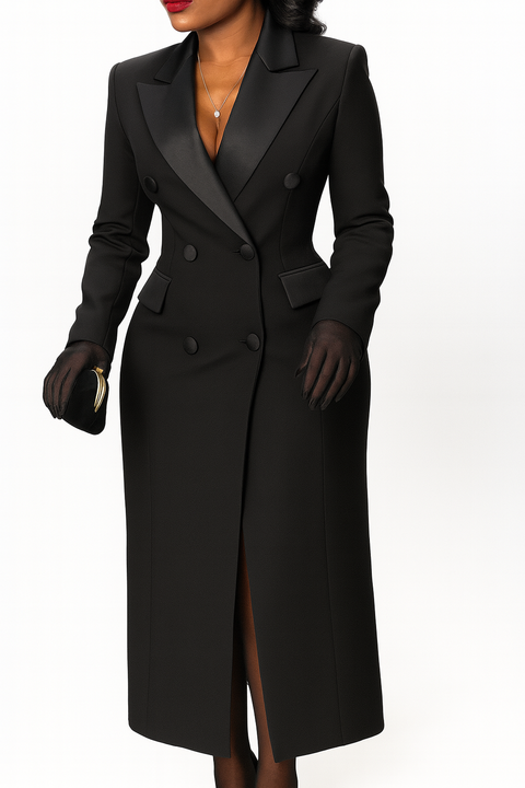 MODERN OFFICE LOOK DOUBLE-BREASTED BLAZER
