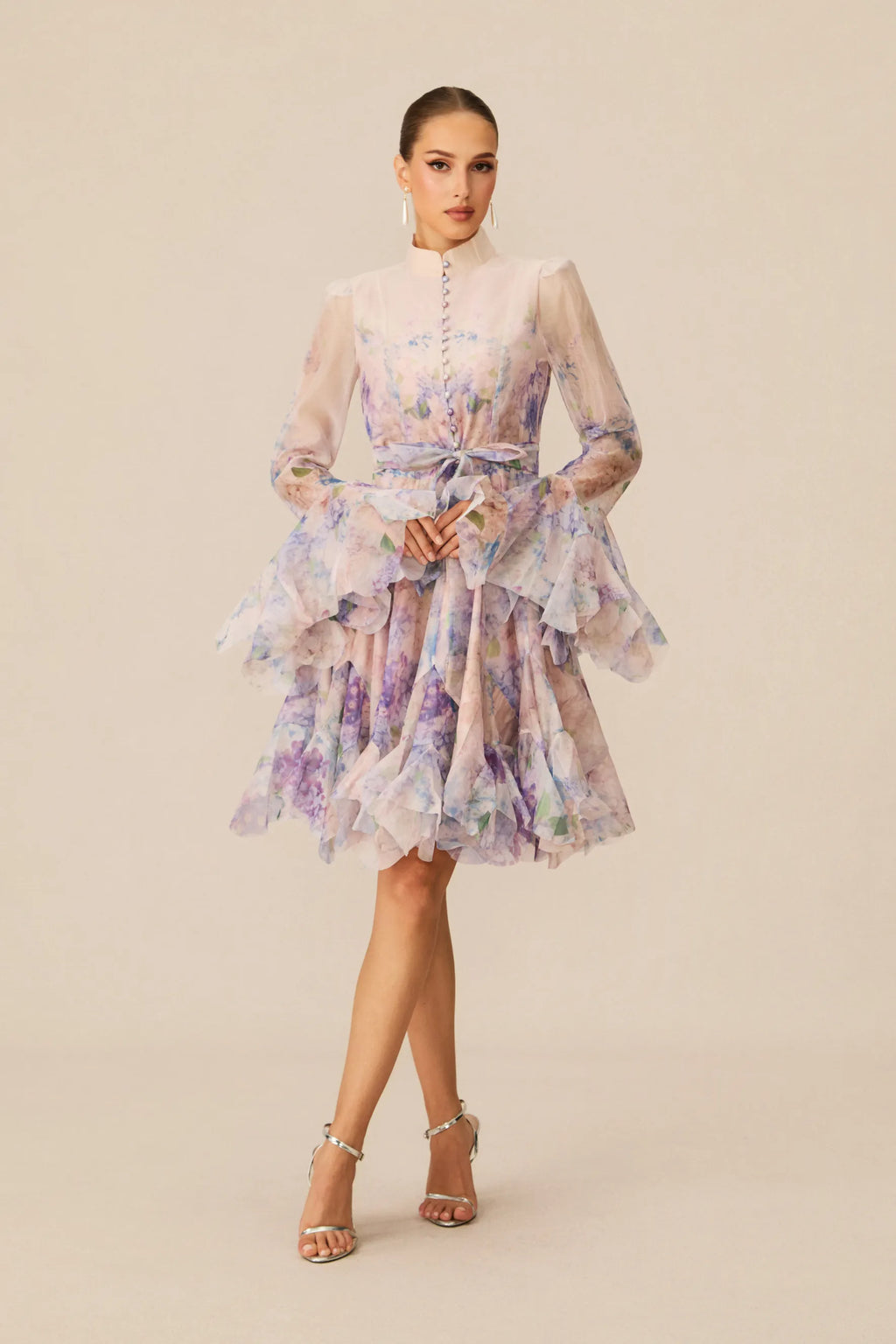 Lana Floral Print Flared Mini Dress