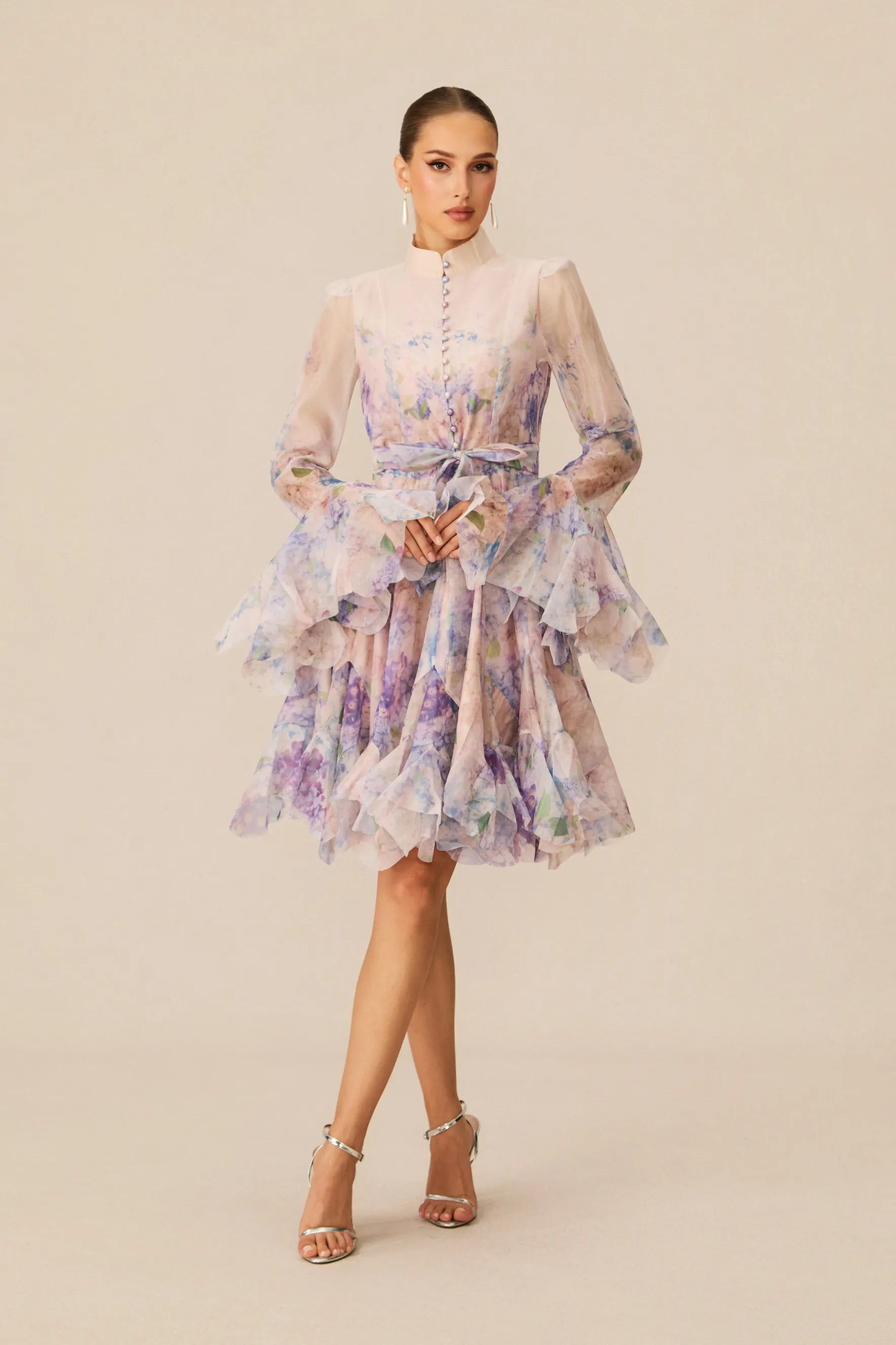 Lana Floral Print Flared Mini Dress