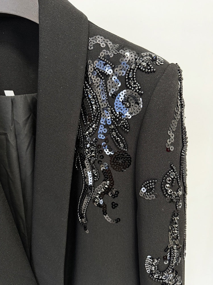 Éléna Embellished Sequined Blazer Dress