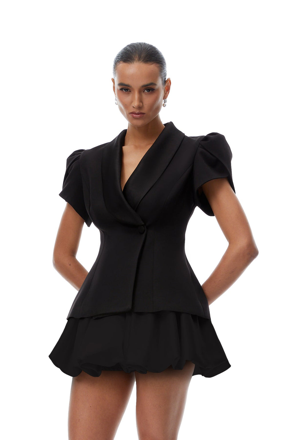 Acharya Color Block Blouse & Bubble Skirt Set