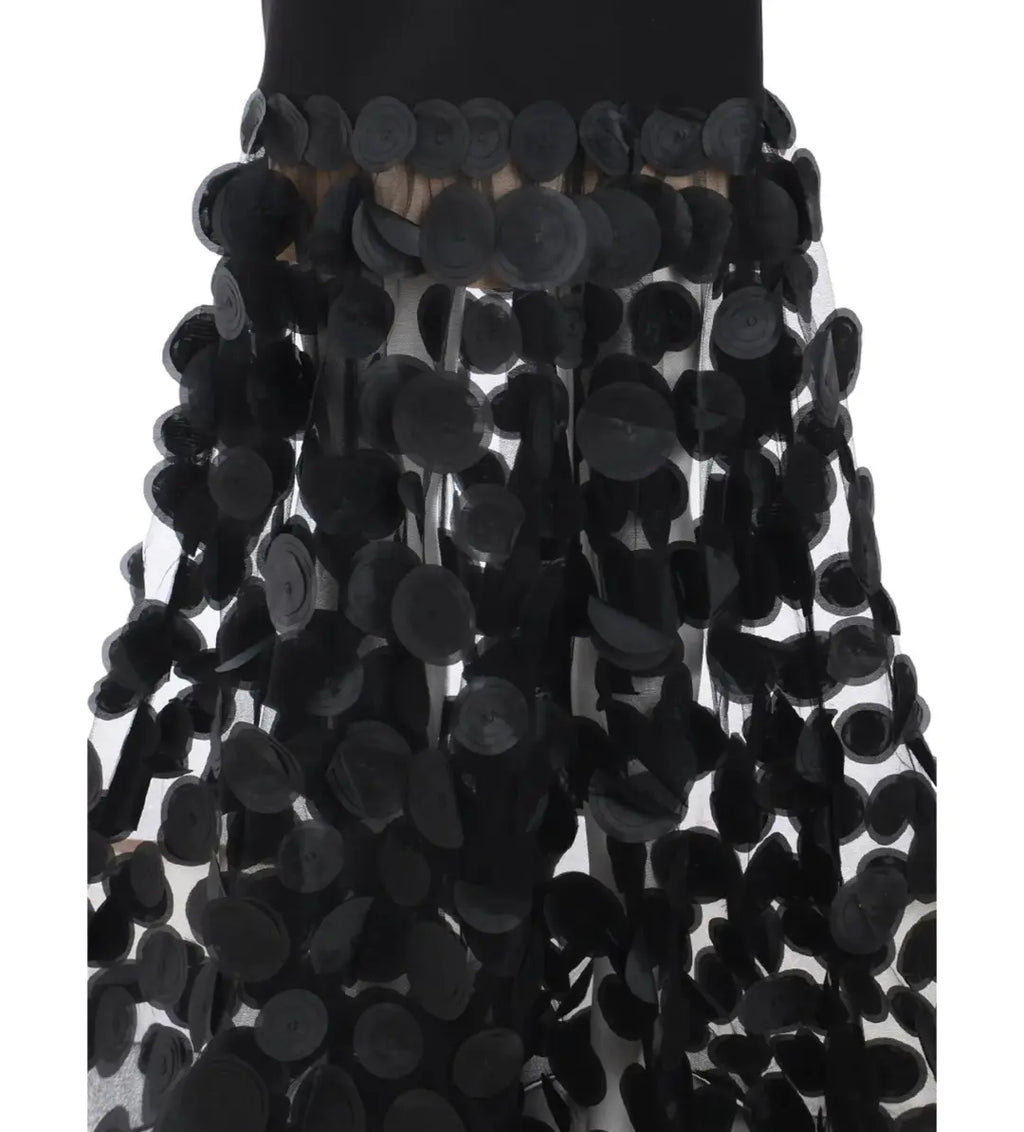 Irene Strapless Sheer Tulle Maxi Dress