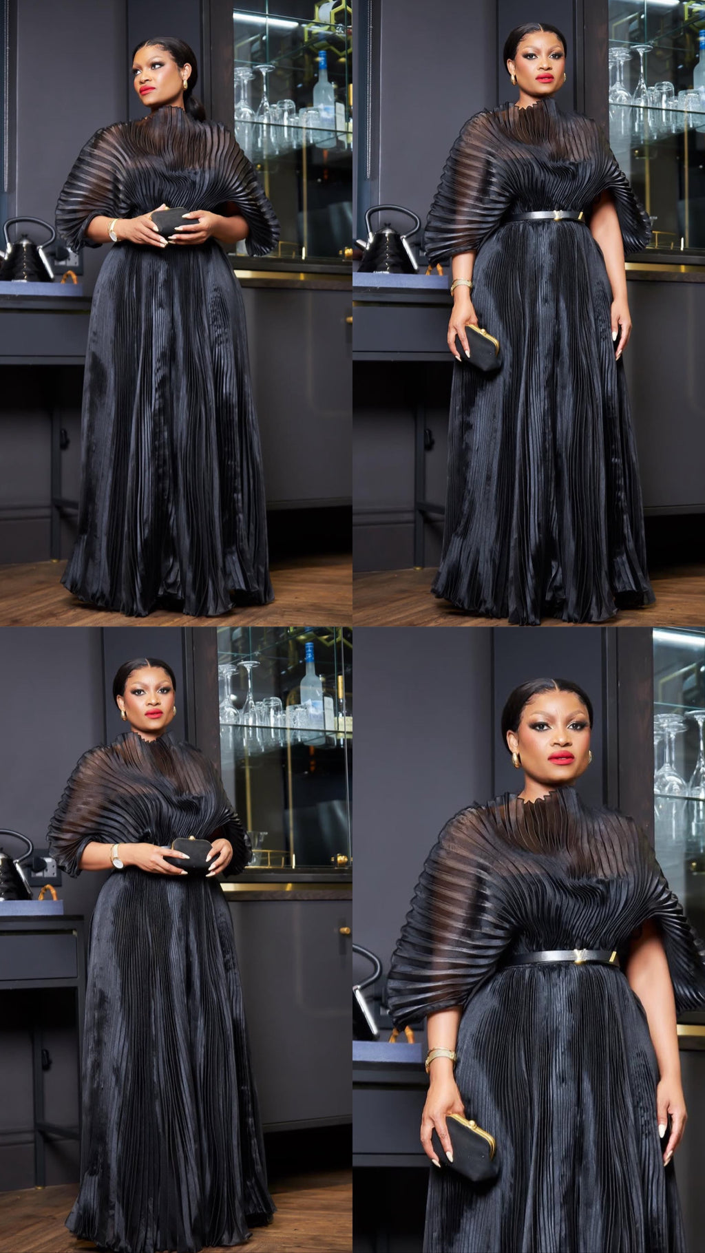 Pleated Dress with Belt