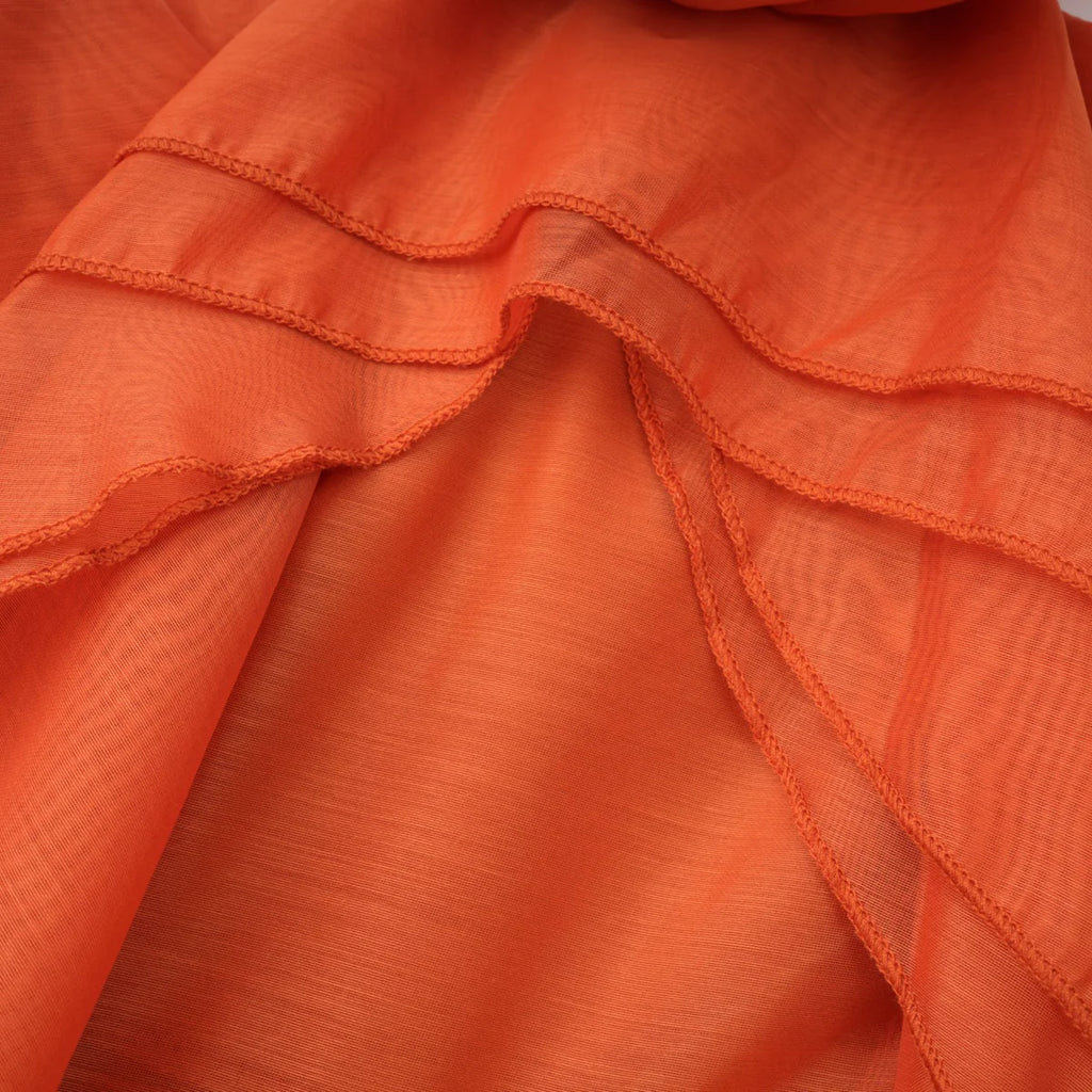 Carrie orange halterneck flounced maxi dress
