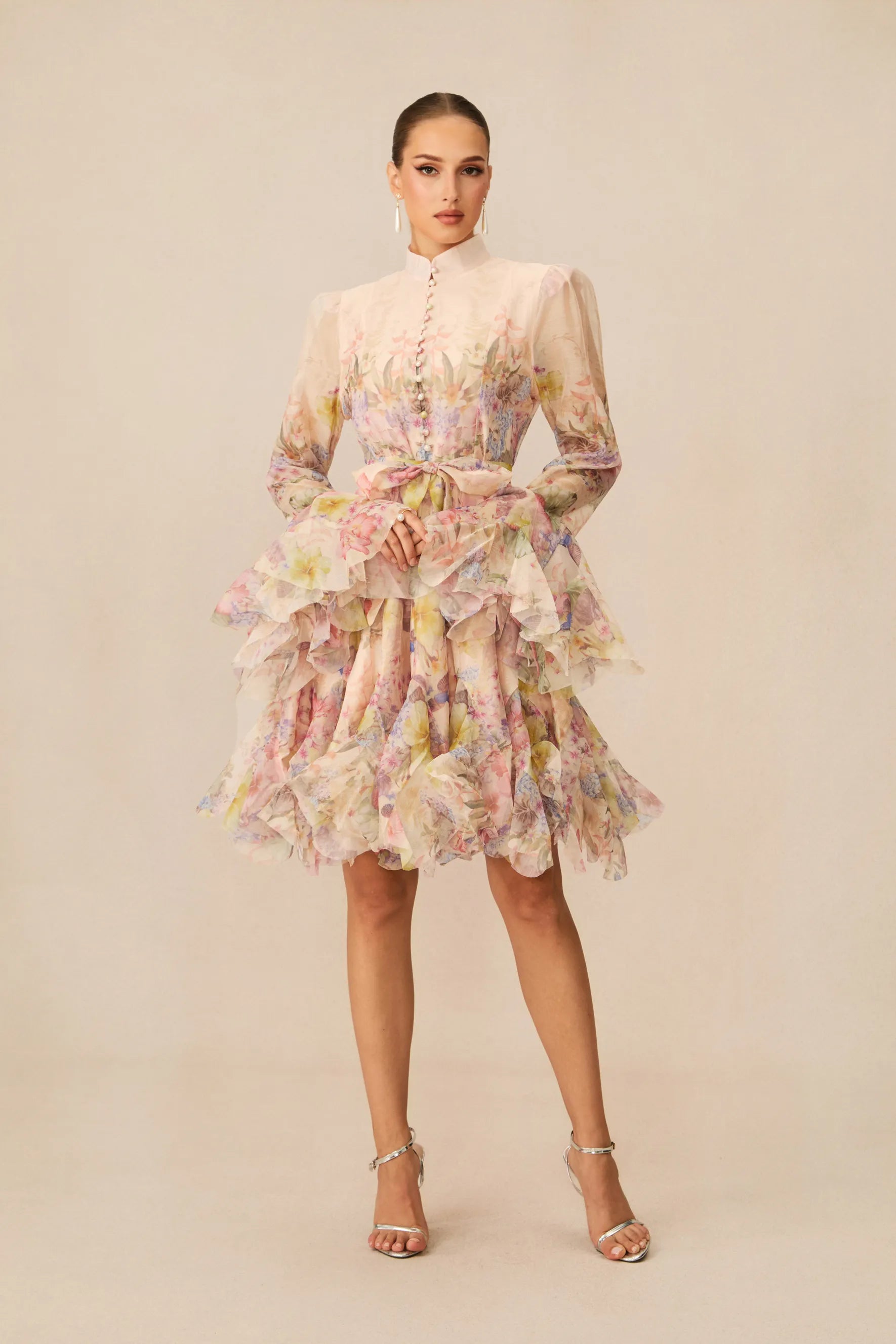 Lana Floral Print Flared Mini Dress