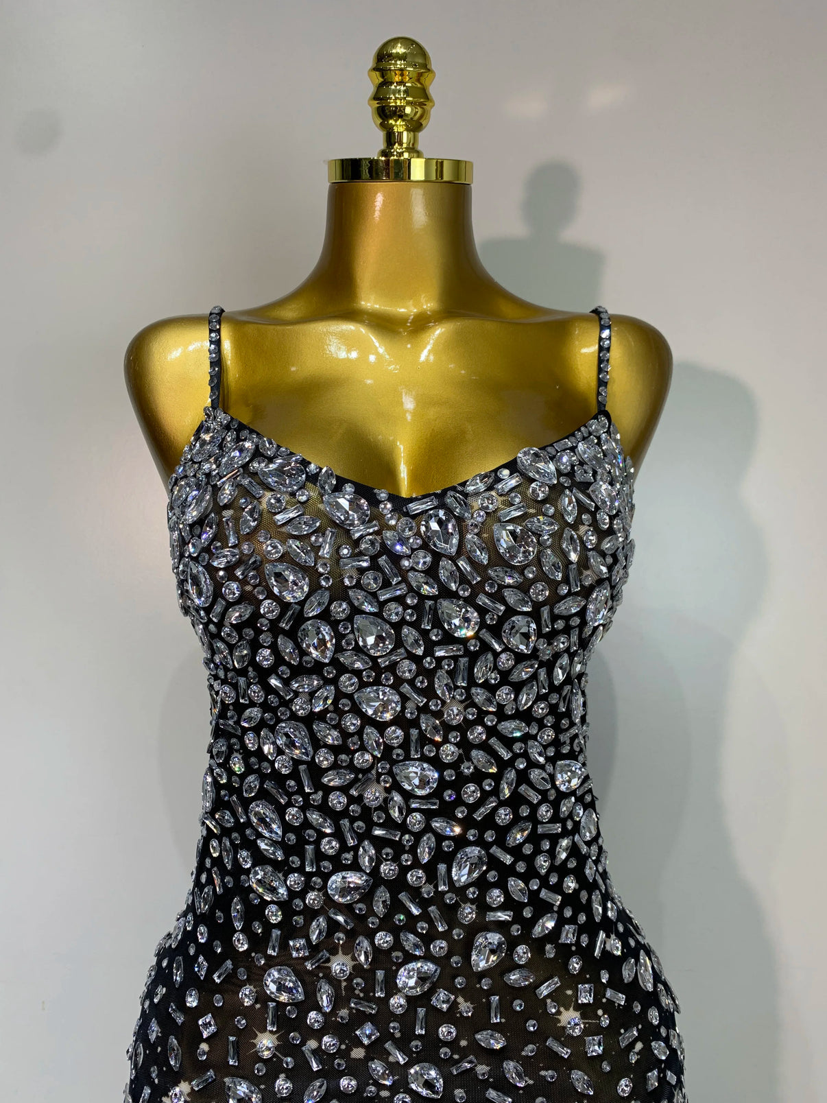 Sexy Sleeveless Rhinestone Bodycon Maxi Long Dress