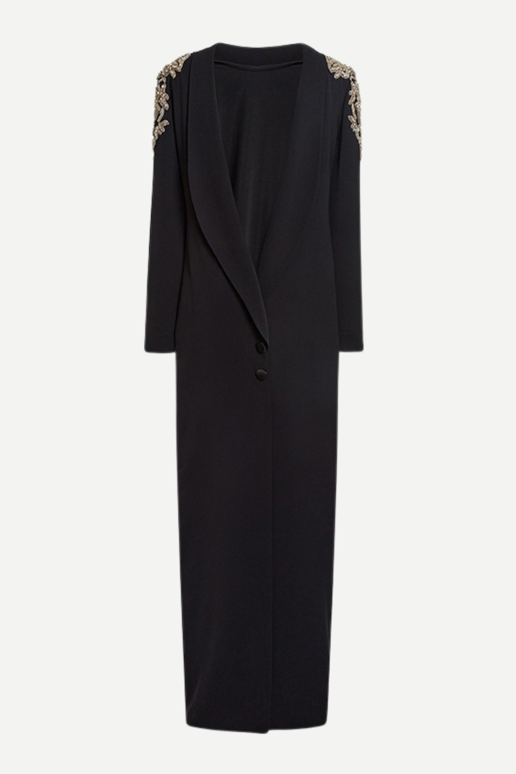 Lidia Black Open Back Embellished Maxi Dress