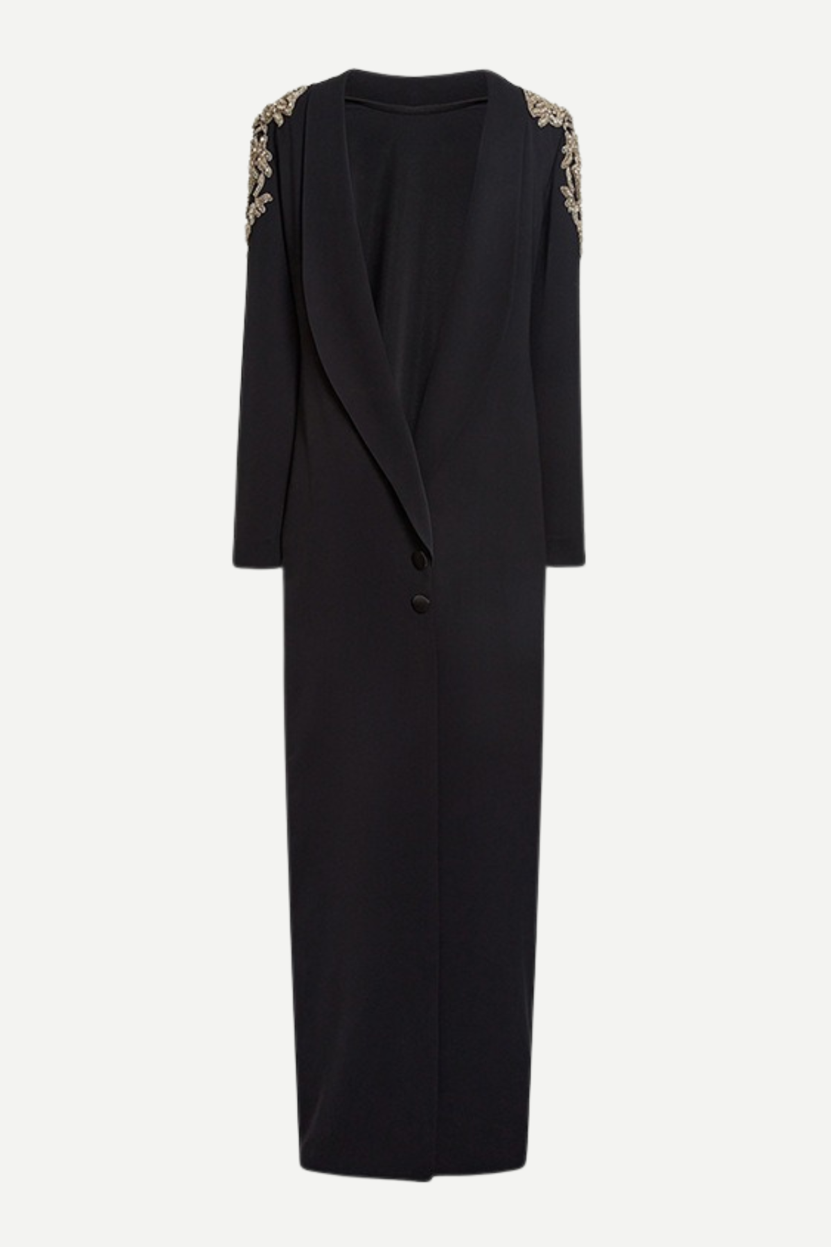 Lidia Black Open Back Embellished Maxi Dress