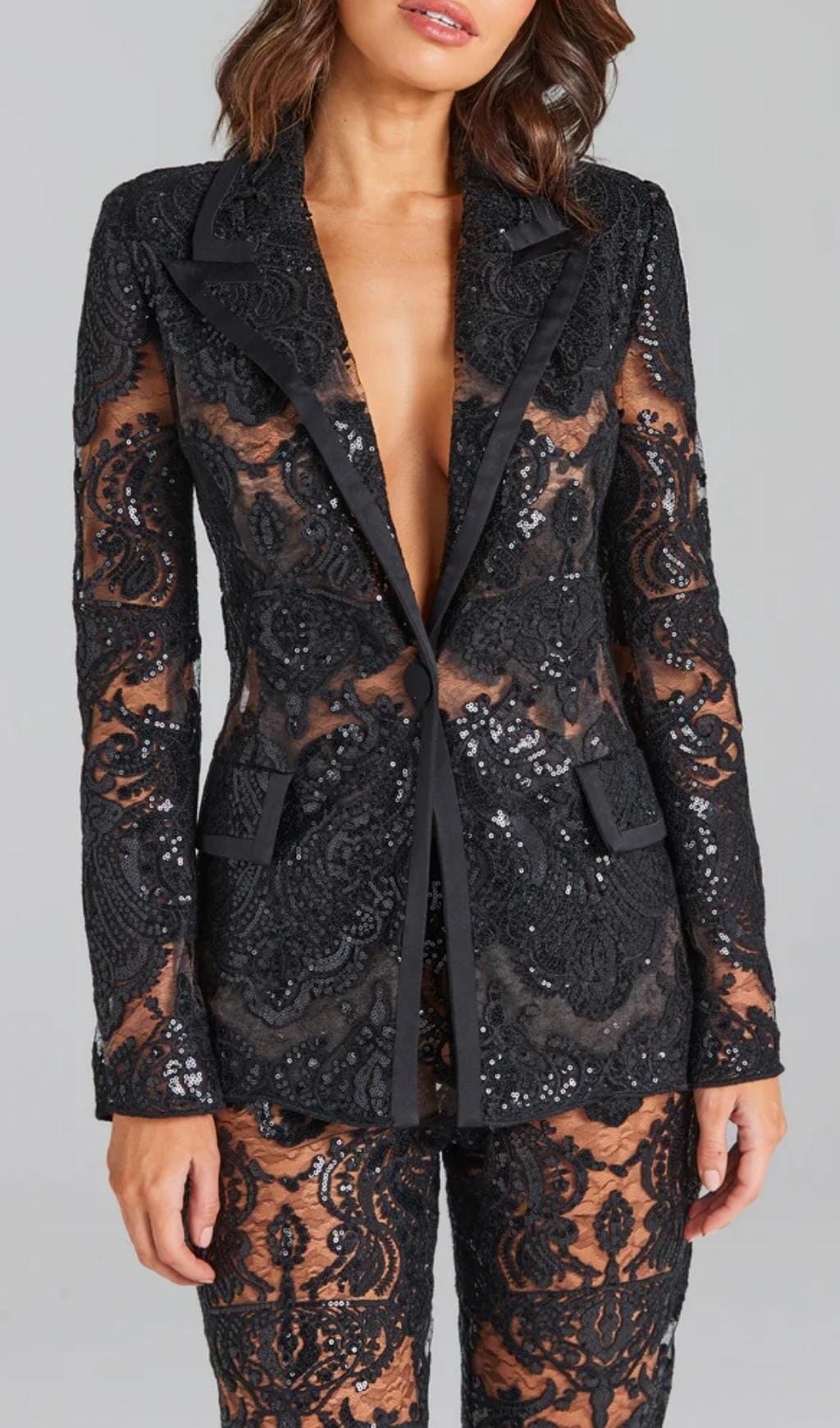 Lace Blazer And Pants