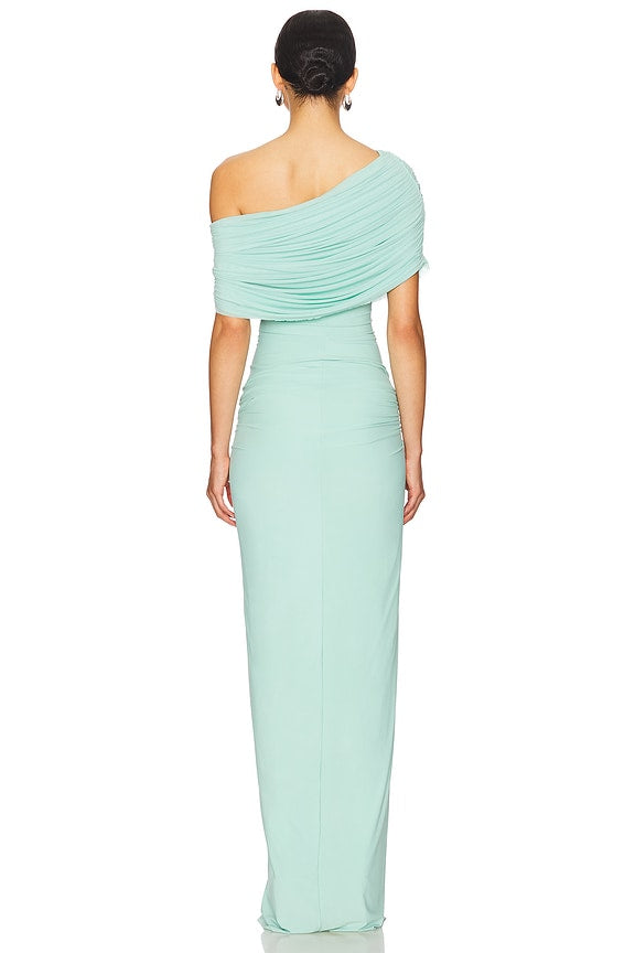 Venia Sleeveless Folds Maxi Dress