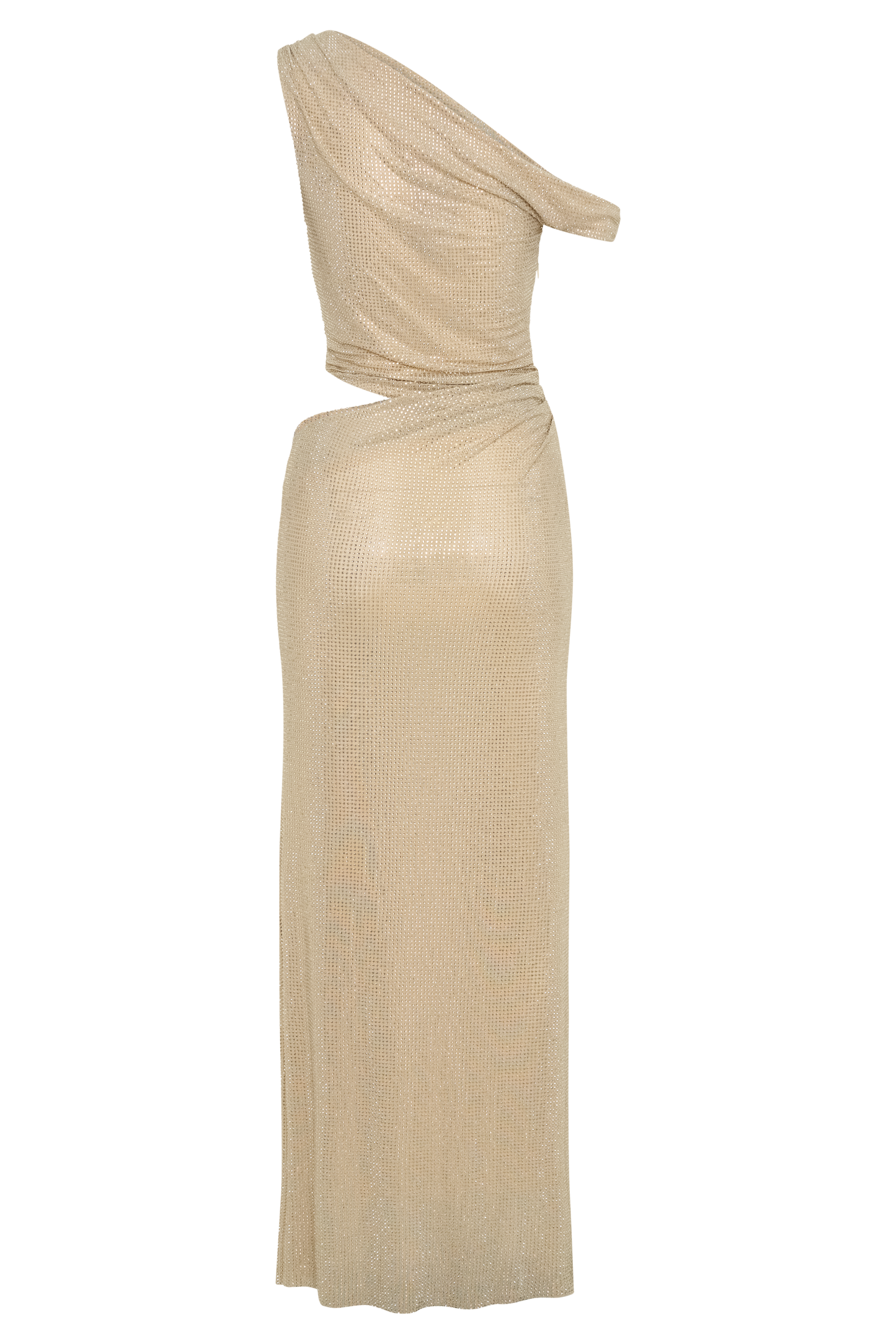 Diamante One Shoulder Maxi Dress