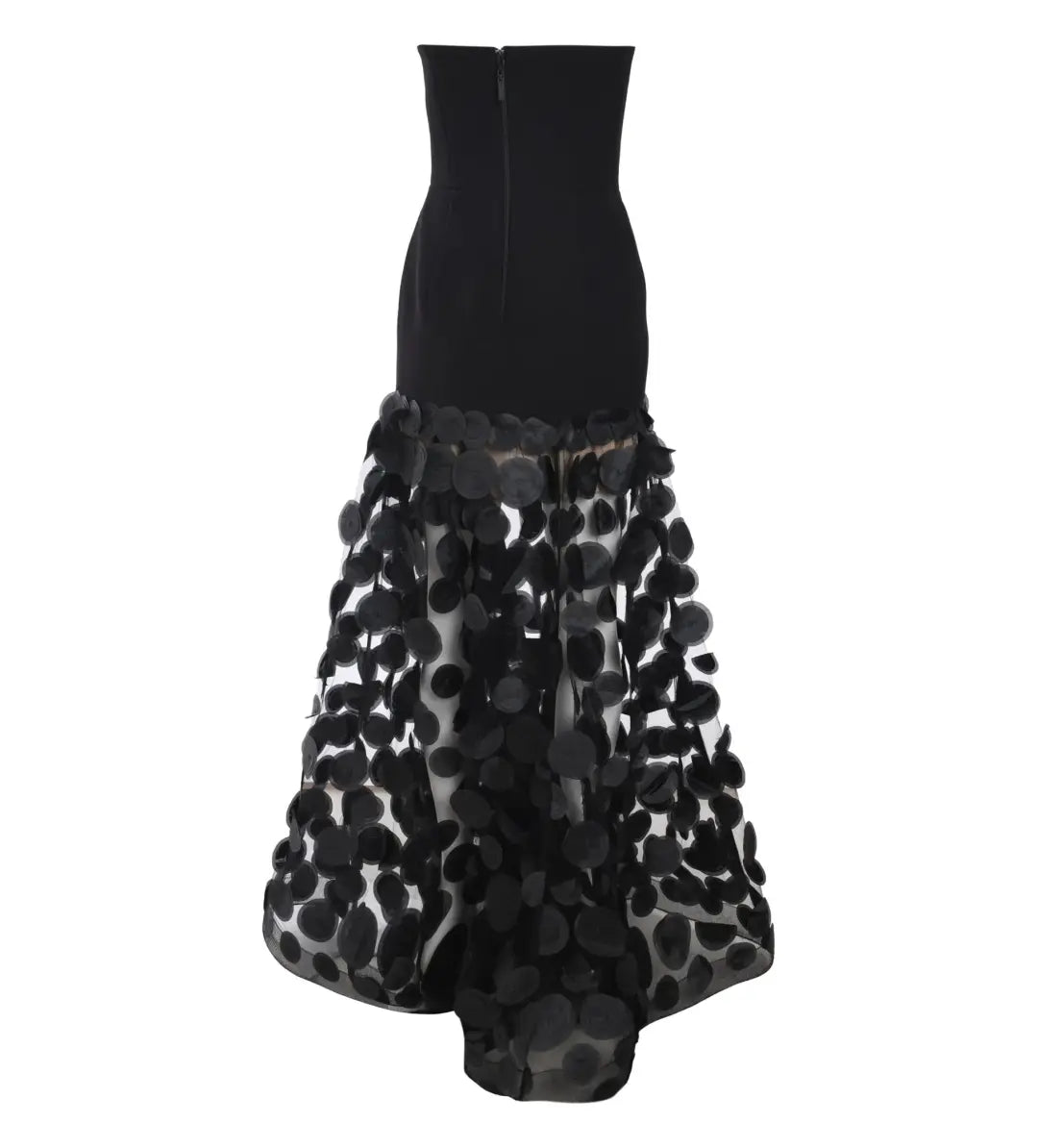 Irene Strapless Sheer Tulle Maxi Dress