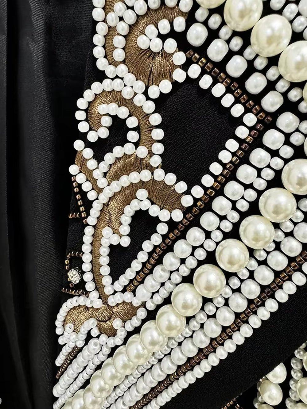Luxury Pearl Beaded Women's Blazer Embellishments Wedding Prom Shawl Lapel Formal Party Suit Jacket
