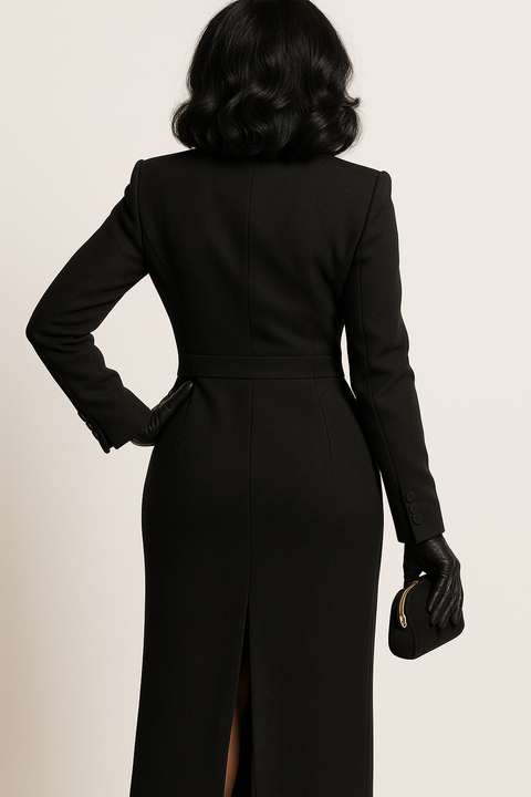 MODERN OFFICE LOOK DOUBLE-BREASTED BLAZER