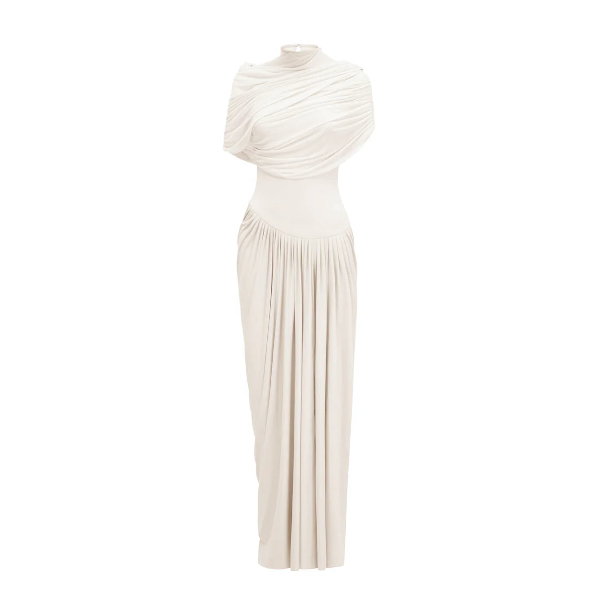 Catherine asymmetrical pleated maxi dress