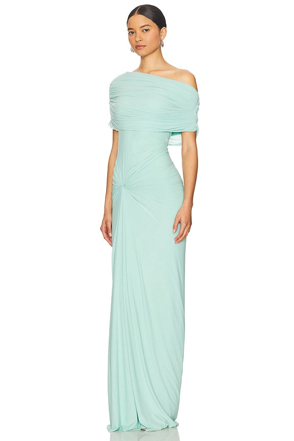 Venia Sleeveless Folds Maxi Dress