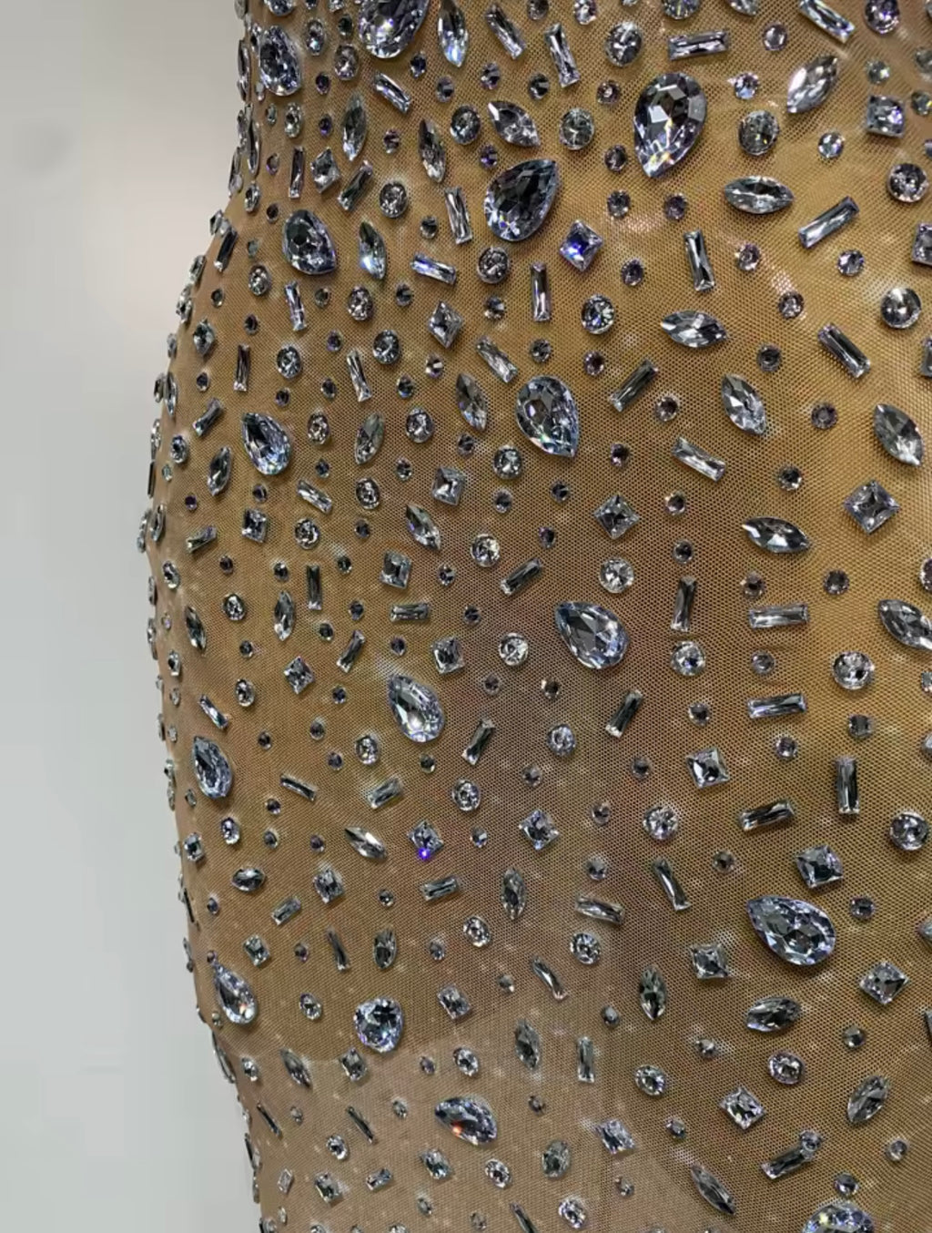 Sexy Sleeveless Rhinestone Bodycon Maxi Long Dress