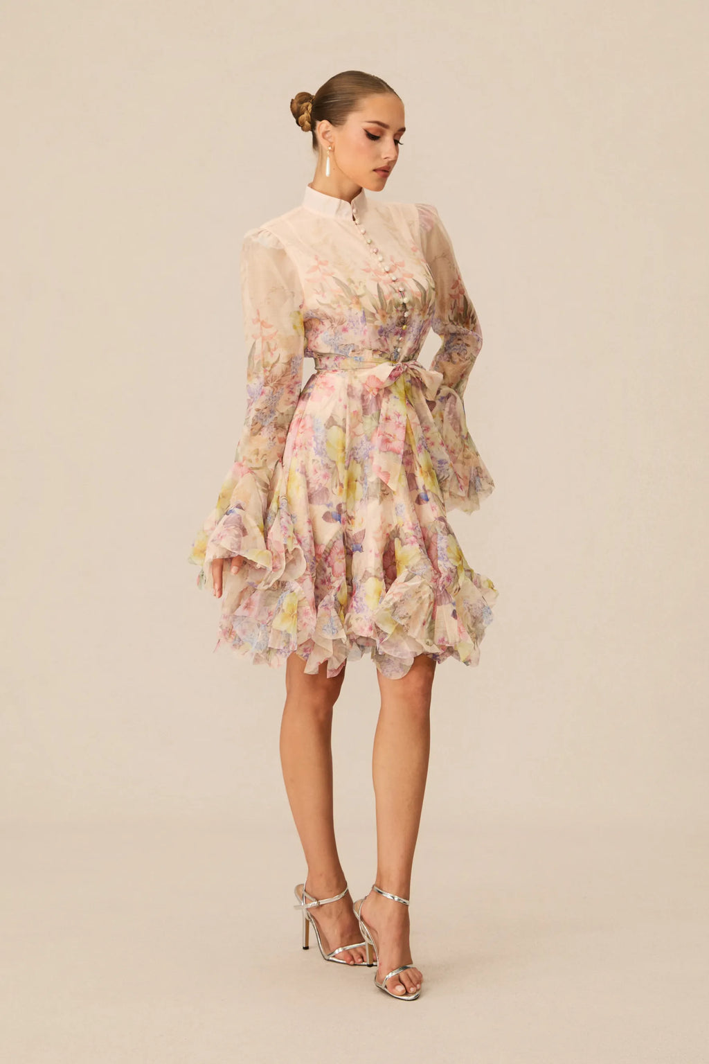 Lana Floral Print Flared Mini Dress