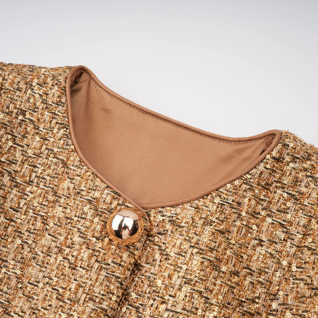 Clothilde Gold Sequined Tweed Jacket